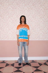 Seaside Holiday Orange Knit Cotton T-Shirt