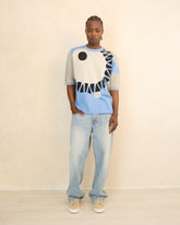 Eye of Tyre Mid-night Knit Cotton T-Shirt