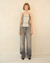 Square Knit Cotton Tank Top