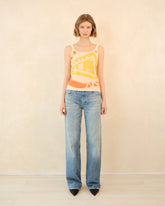 Sunrise Cheese Cotton Tank Top - Artisanal Knitting