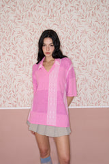 Bouclé Colour Block Polo