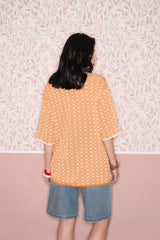 Tangerine Check Polo