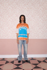 Seaside Holiday Orange Knit Cotton T-Shirt