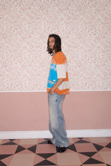 Seaside Holiday Orange Knit Cotton T-Shirt