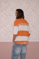 Seaside Holiday Orange Knit Cotton T-Shirt