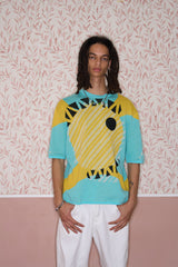 Eye of Tyre Morning Knit Cotton T-Shirt