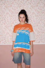 Seaside Holiday Orange Knit Cotton T-Shirt