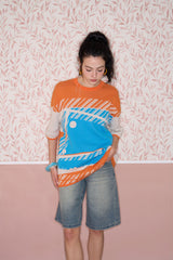 Seaside Holiday Orange Knit Cotton T-Shirt