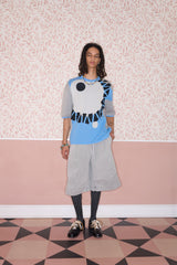 Eye of Tyre Mid-night Knit Cotton T-Shirt