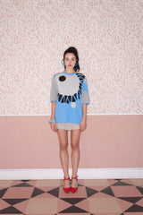 Eye of Tyre Mid-night Knit Cotton T-Shirt