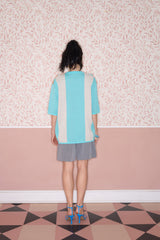 Paint Splashed Poker Knit Cotton T-Shirt